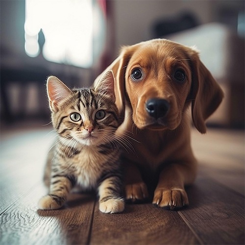 a dog and a cat